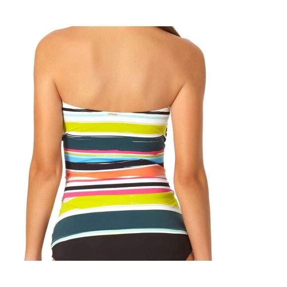 Anne Cole twist front Striped Bandeau Swim Top Small NWOT - Picture 6 of 6